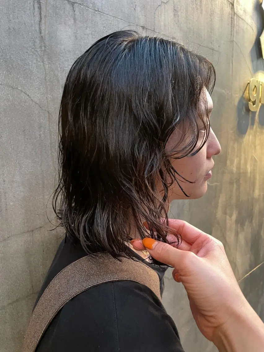 ミディアム カラー パーマ ヘアアレンジ メンズ くびれレイヤー/艶 カラー　MADOKAのヘアスタイル