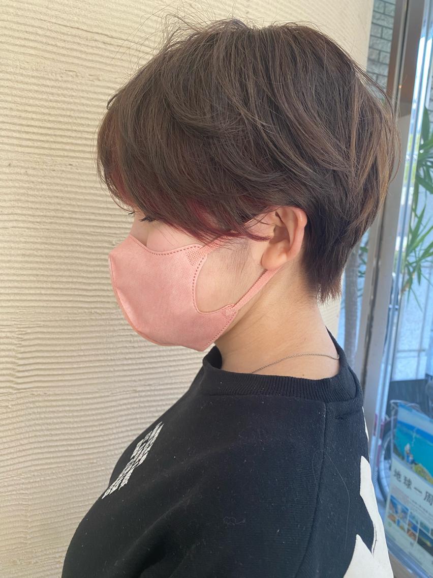 ショート カラー 丸みショート ミストバング フェイスフレーミング ショートヘア SALOWIN◽ Ichika のヘアスタイル