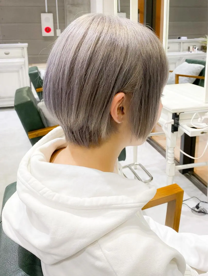 ショート カラー 透明感カラー グレージュ ショートヘア モテ髪透明感❤️ デイズヘアカラーのヘアスタイル