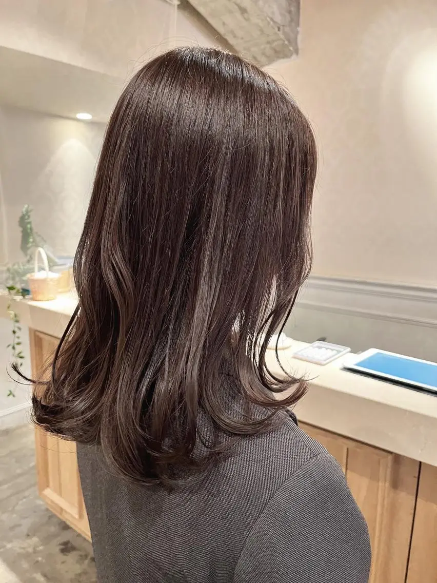 ミディアム カラー ヘアカラー トリートメント 銀座🤍ボブ/ ミディアム/佐野夢美のヘアスタイル