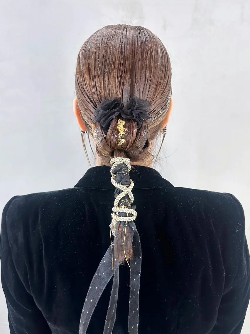 カラー セミロング ヘアアレンジ 顔まわりレイヤー 顔周りカット レイヤーカット おくれ毛 ITbyALBUM 八王子店のヘアスタイル