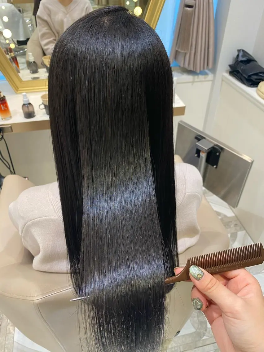 ロング カラー パーマ カット トリートメント 💙美髪救世主💙 関華蓮のヘアスタイル