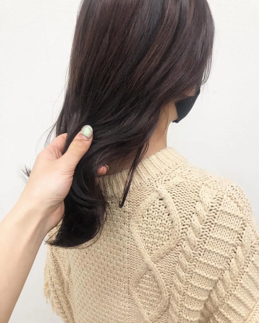 セミロング カラー ヘアアレンジ ブラウンカラー 酸性縮毛矯正🧴韓国 レイヤー/髪質改善のヘアスタイル