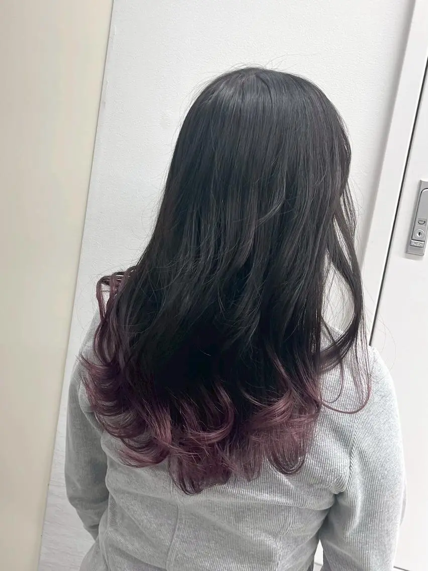 ロング くびれヘア ハイライト ウルフカット ヘアカラー トリートメント 【公式】amble luxe 中野のヘアスタイル