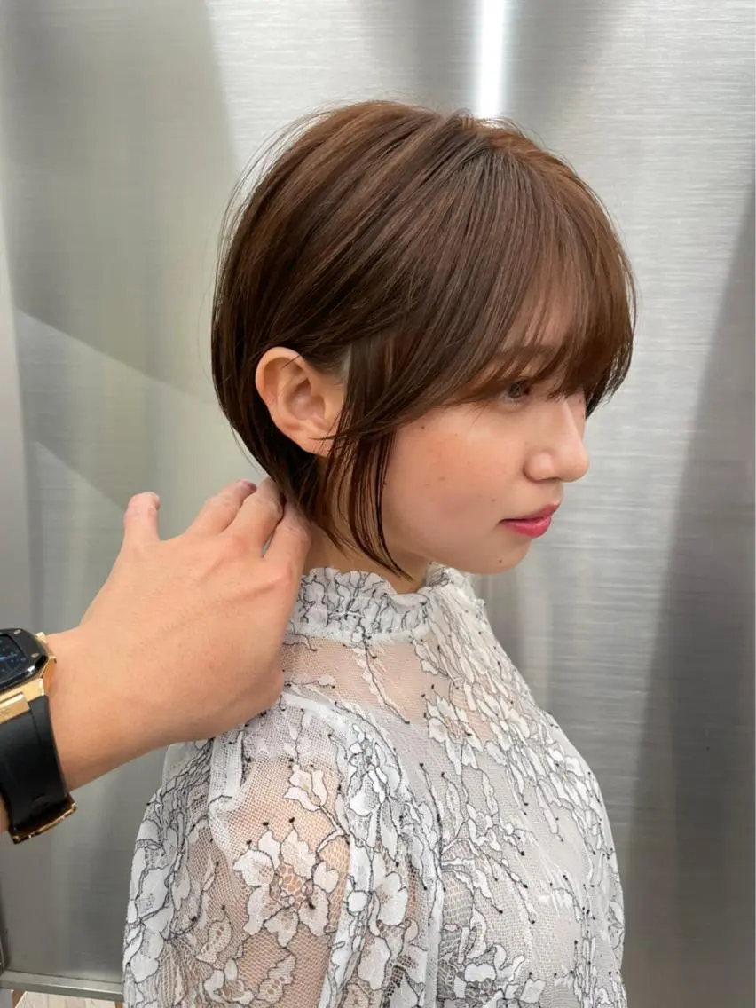 ショート カット ヘアカラー レイヤーカット 早崎太生のヘアスタイル