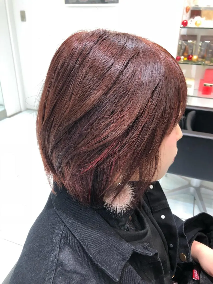 ショート カラー ハイライトカラー ピンクカラー ハイライト HACHI stylistのヘアスタイル