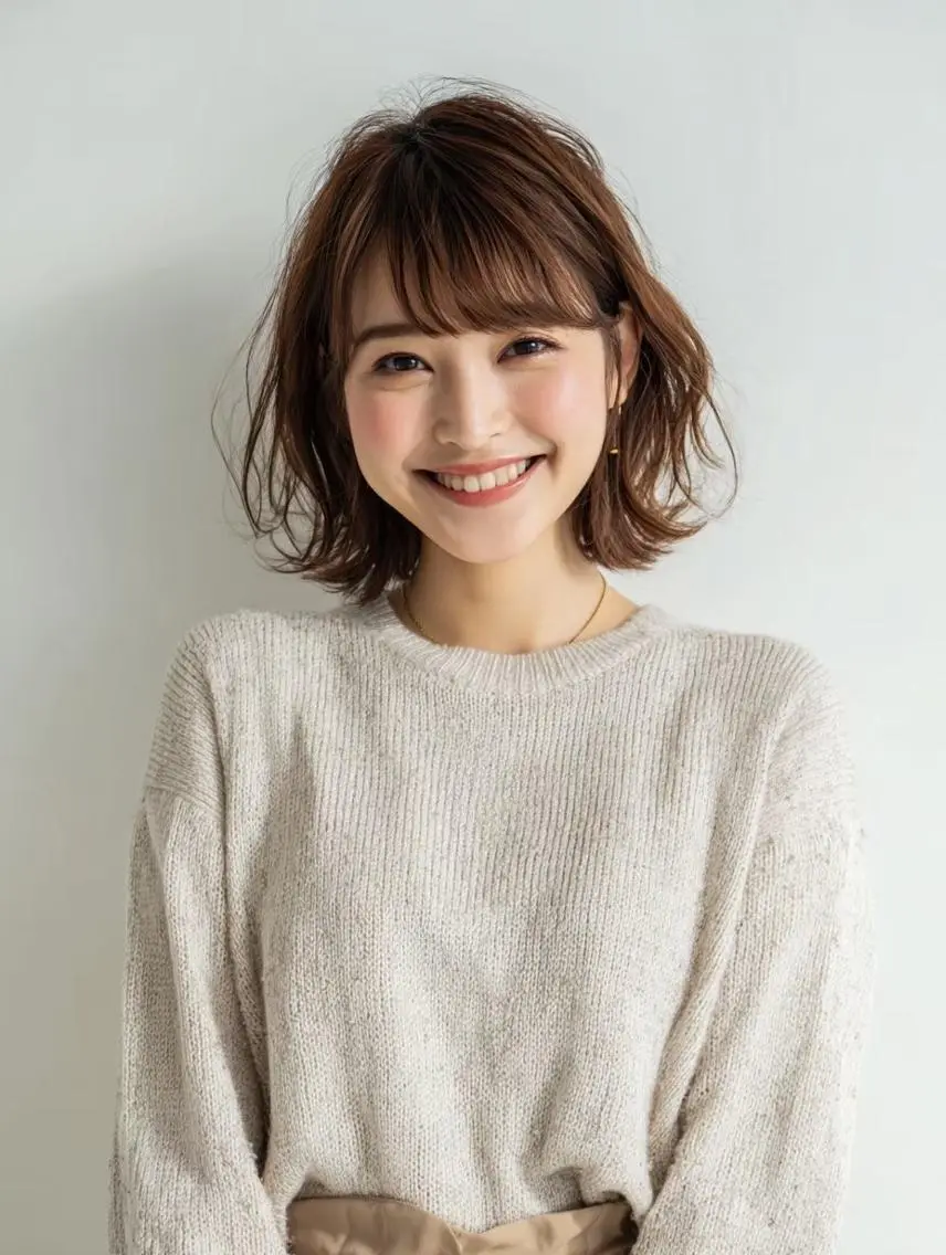 ミディアム ✂ショートボブ専門 津川里緒✨️のヘアスタイル