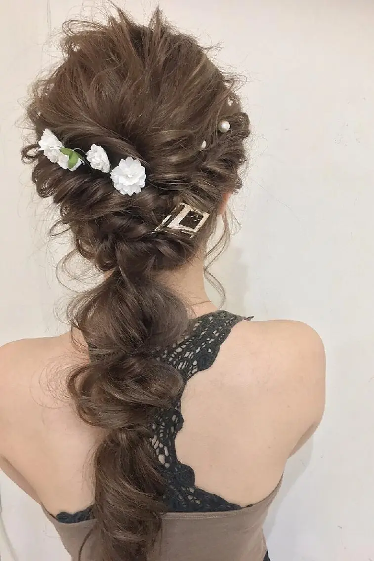 ヘアアレンジ 韓国特化エクステ🟨 エクステのヘアスタイル
