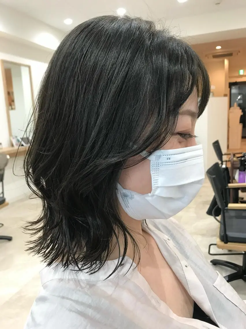 ミディアム ヘアカラー ヘッドスパ 天野 優美のヘアスタイル