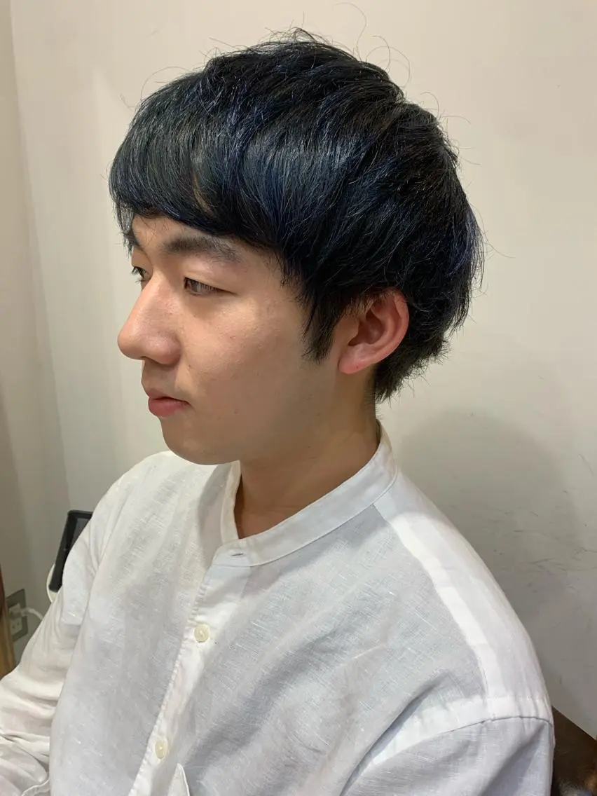 ミディアム カラー ブルーカラー ネイビーカラー ヘアカラー 中目黒🌼 🌼ハナのヘアスタイル