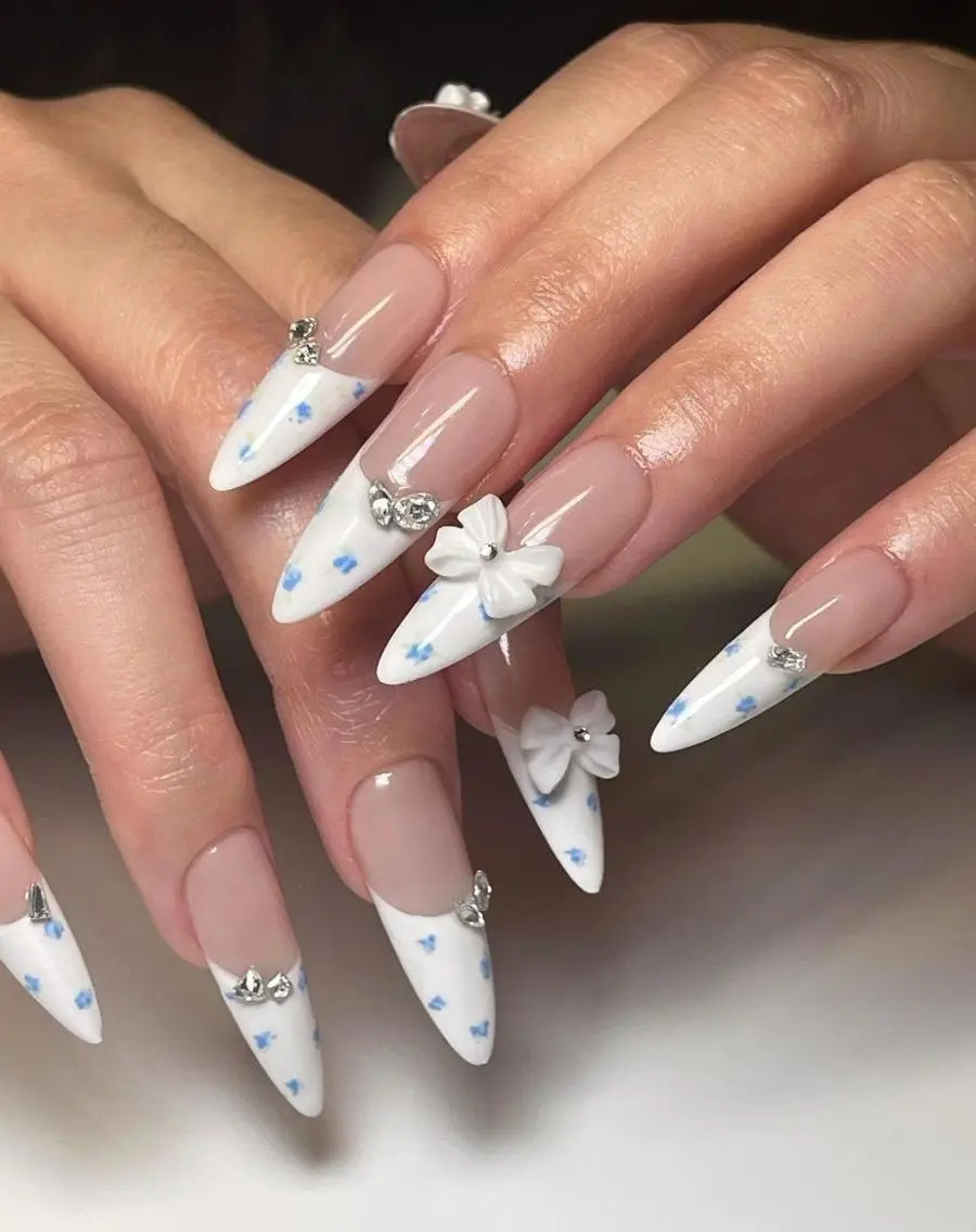 ネイル 長さ出し ガーリー キラキラネイル 韓国ネイル ロングネイル ハンドネイル Umee Nailのネイルデザイン