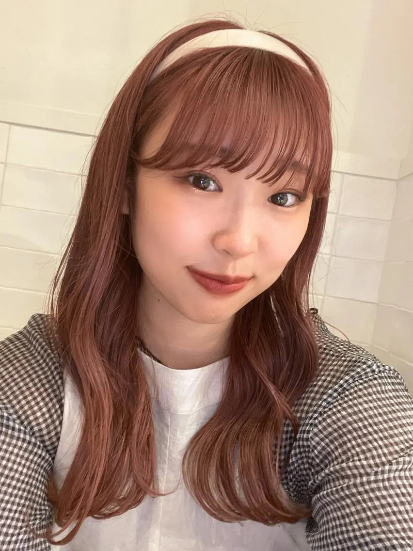 セミロング カラー ヘアアレンジ ヘアカラー トリートメント ハイトーンピンク🍑 ブリーチ🍑RINAのヘアスタイル