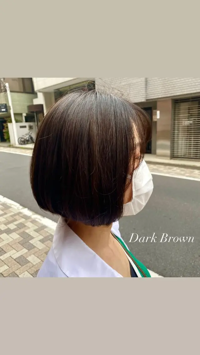 ショート カラー メンズ ブラウンカラー ダークブラウン ボブ 韓国スタイル Akiraのヘアスタイル
