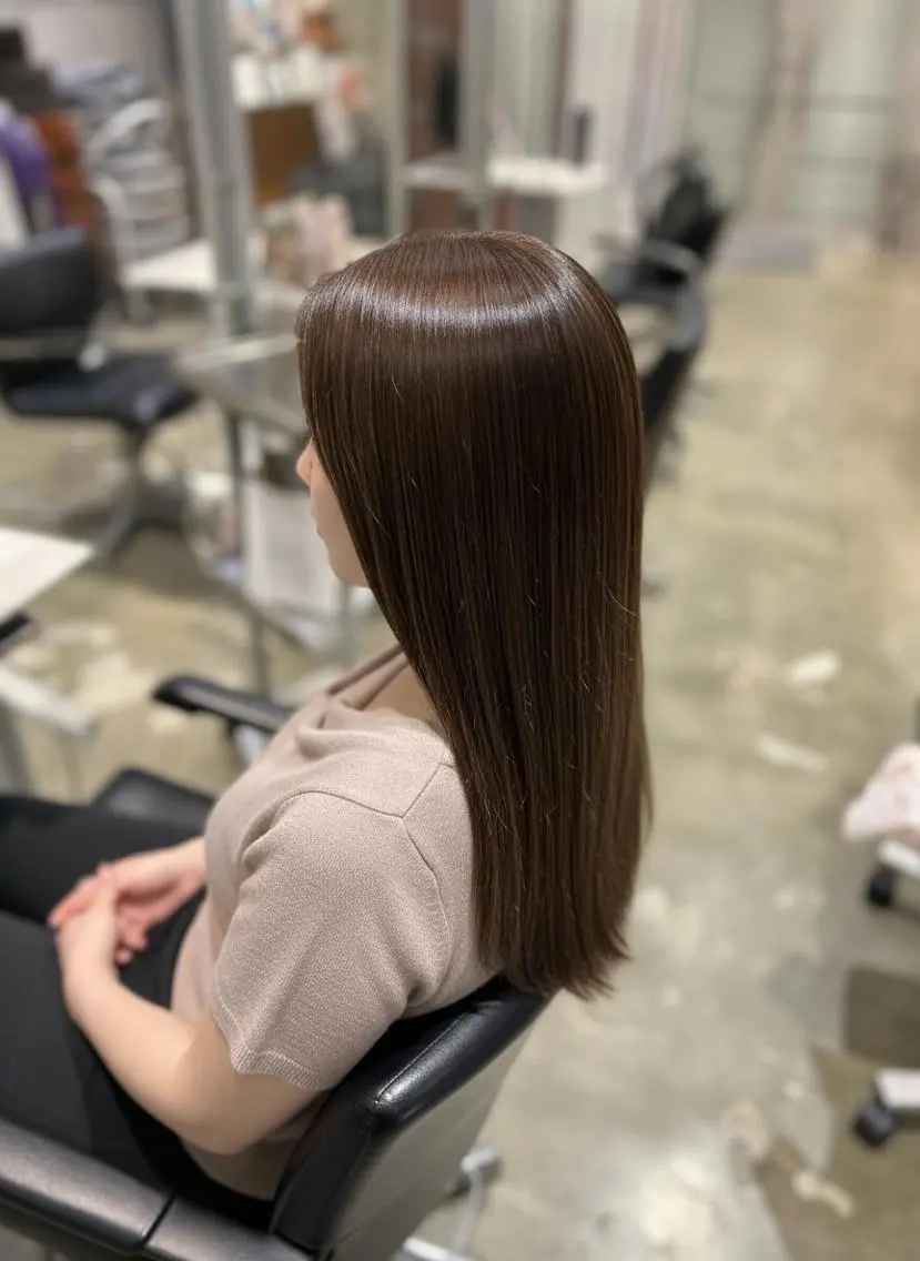カラー ロング カット 縮毛矯正 トリートメント Ｈelena_きら 縮毛矯正/まつパのヘアスタイル