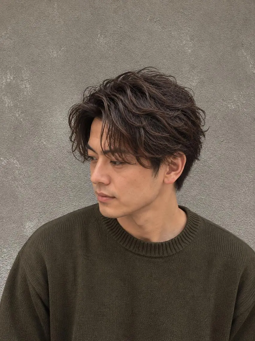 パーマ メンズ ショート 脇田 麗乃のヘアスタイル