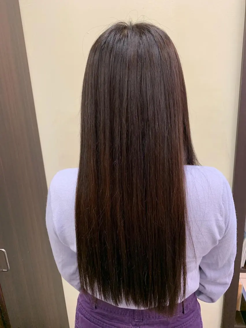 ロング 縮毛矯正 トリートメント ブリーチでもできる 縮毛矯正相原慎🌈のヘアスタイル
