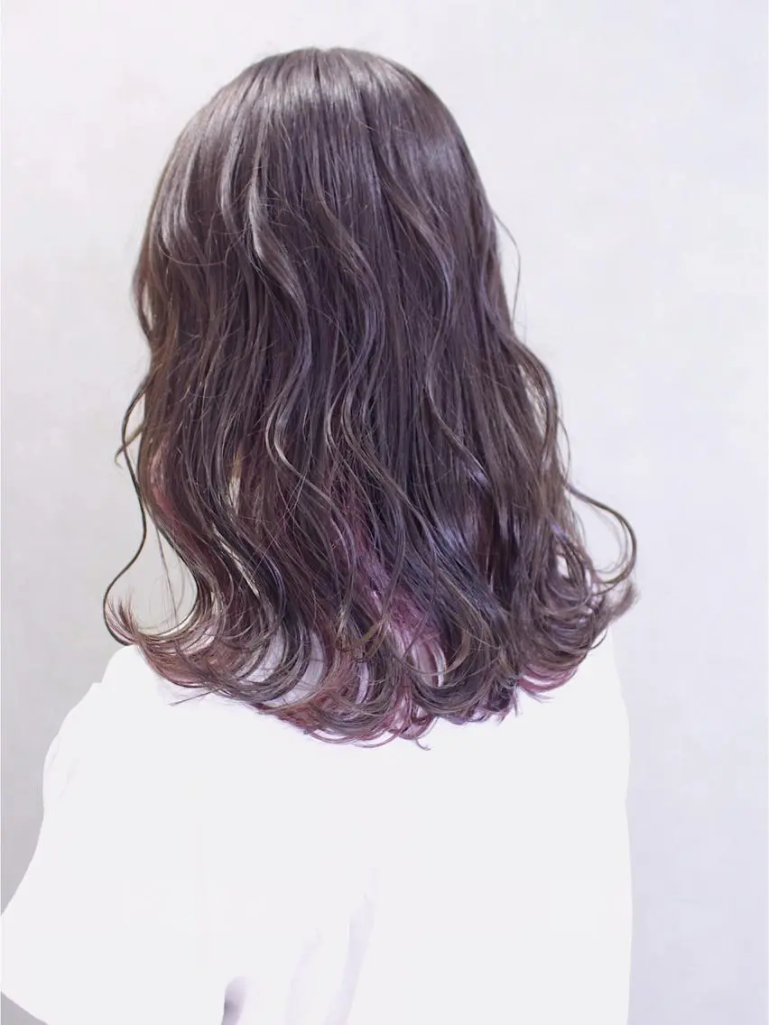 セミロング カラー ヘアアレンジ ピンクカラー ヘアカラー トリートメント lani ブリーチ /ダブルカラーのヘアスタイル