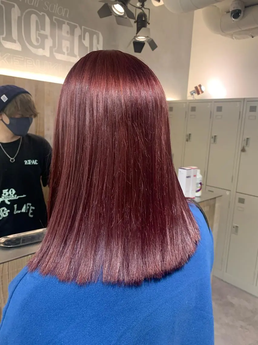 セミロング カラー ブリーチ カシス 🌻【ショート特化 美容師】いつき🌻のヘアスタイル