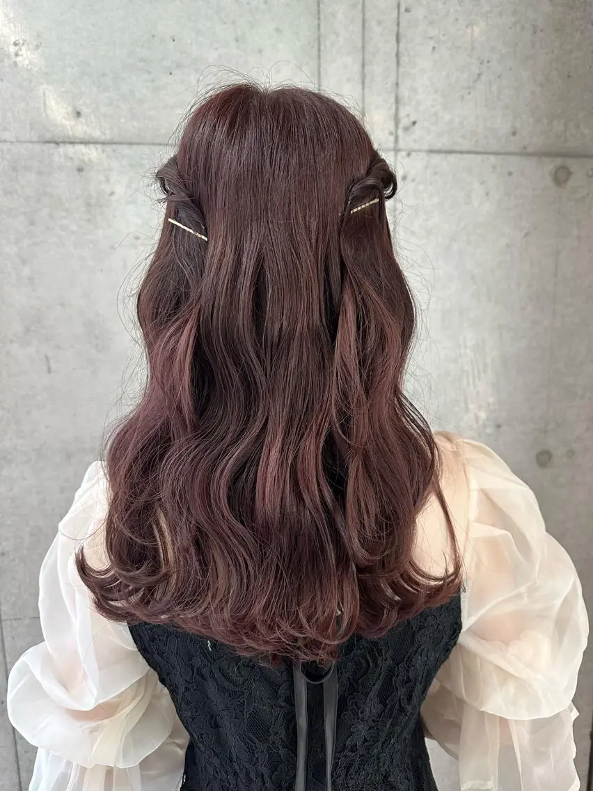ロング ヘアアレンジ 成人式 ハーフアップ ポニーテール 結婚式・ブライダル くびれヘア 🎀ヘアセット/艶髪 /はやしほのか🎀のヘアスタイル