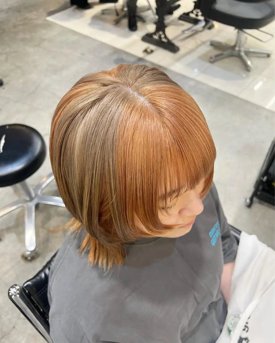 セミロング カラー カット ヘアカラー 圧倒的デザイン力 店長🎨RENAのヘアスタイル