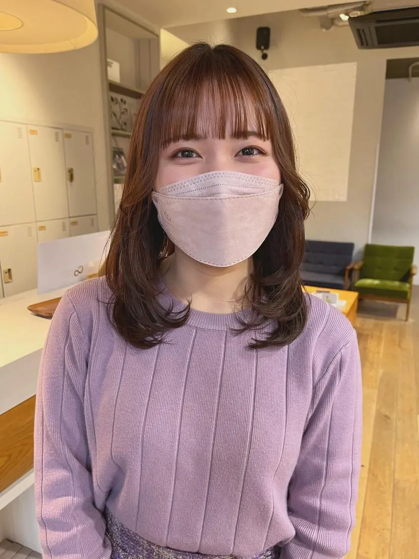 ミディアム かわい りほのヘアスタイル