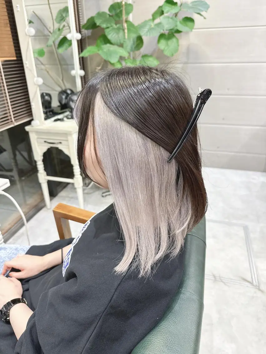 セミロング カラー ヘアアレンジ モテ髪透明感❤️ デイズヘアカラーのヘアスタイル