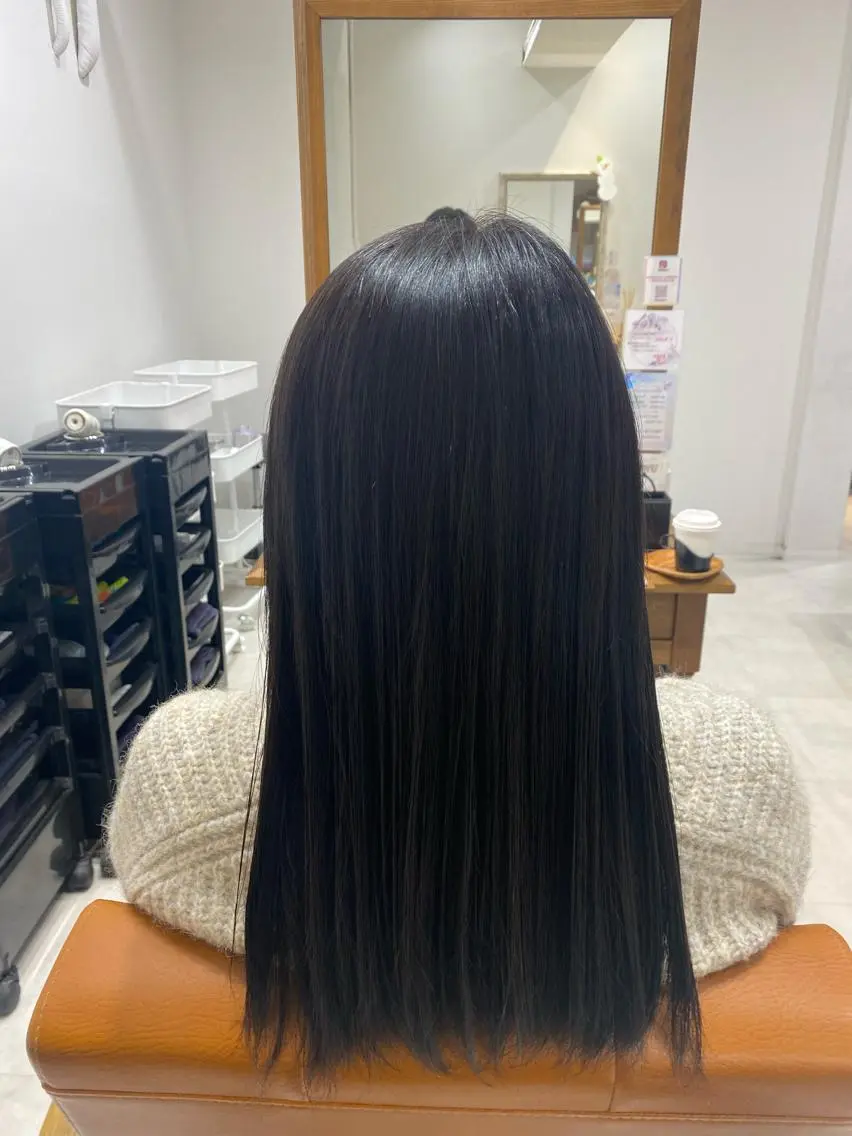 ロング 縮毛矯正 山﨑 燦人のヘアスタイル