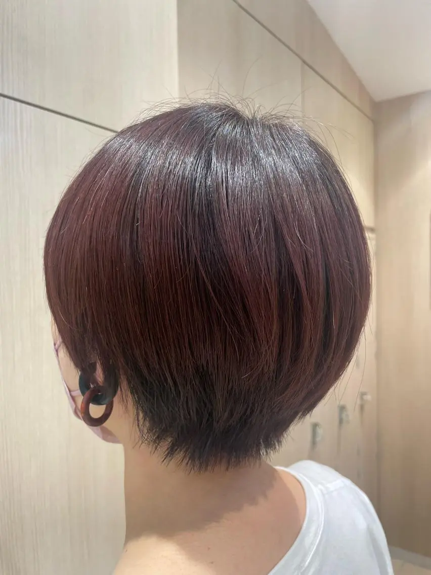 ショート カラー カット ヘアカラー トリートメント 韓国ヘアメイク🎀/ 縮毛矯正✨山本媛香のヘアスタイル