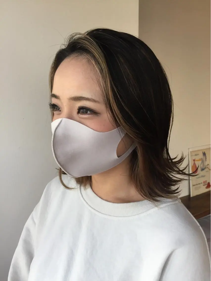 セミロング ミストバング 🎨デザイン🥇 美髪・艶髪　日暮千敬のヘアスタイル