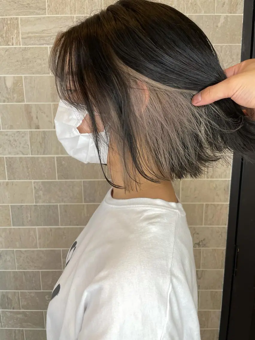 ミディアム ブリーチ毛矯正.髪質 改善.髪にドラマをのヘアスタイル