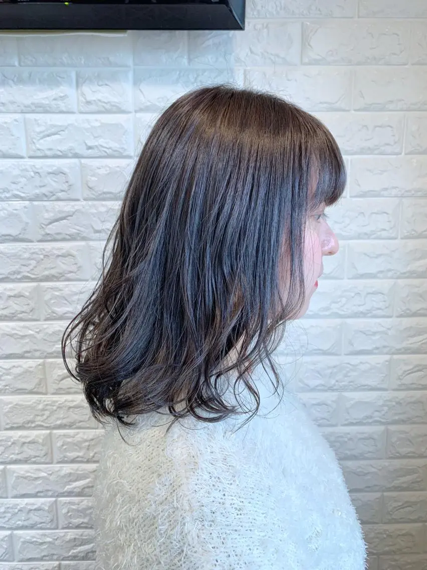 ミディアム カラー ヘアアレンジ アッシュ アッシュブラウン ブラウンカラー 🌿‬ ܸAir 透明感🌱西村知佳のヘアスタイル
