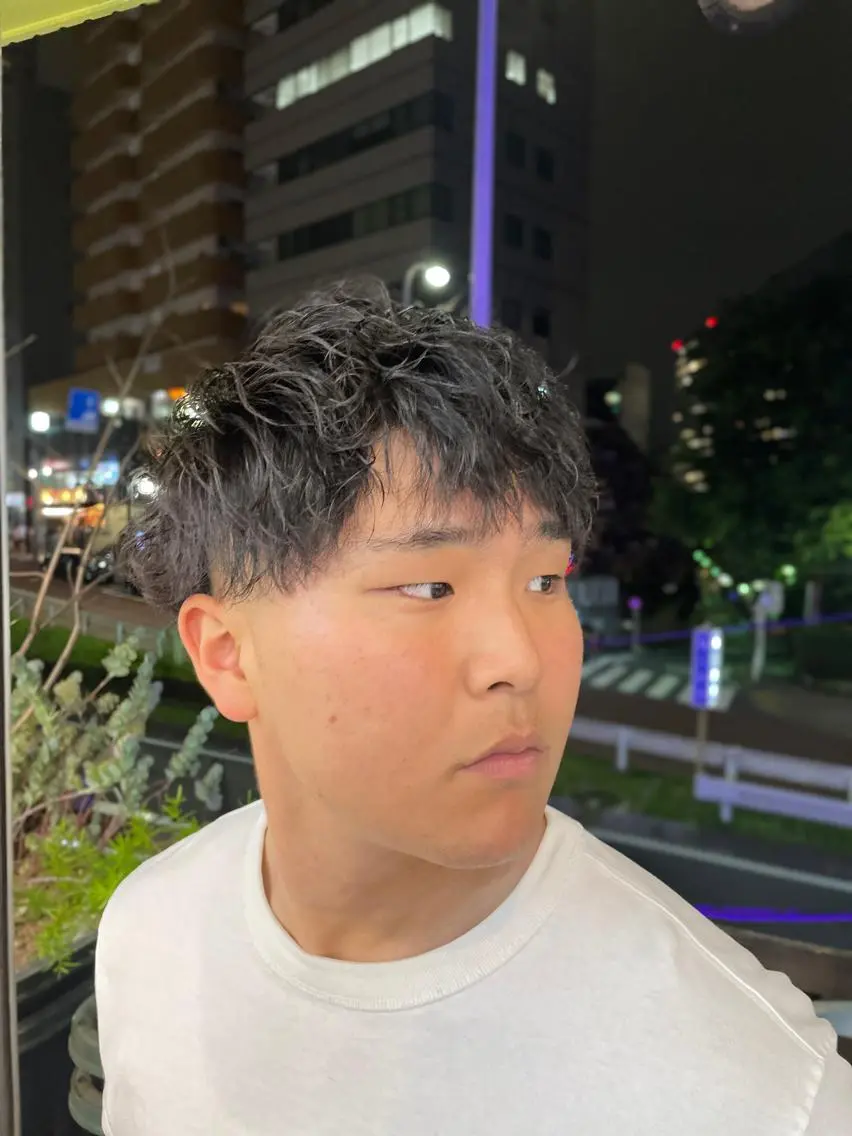 ミディアム パーマ ヘアアレンジ メンズ Kamiya's TOKYO 安孫子のヘアスタイル