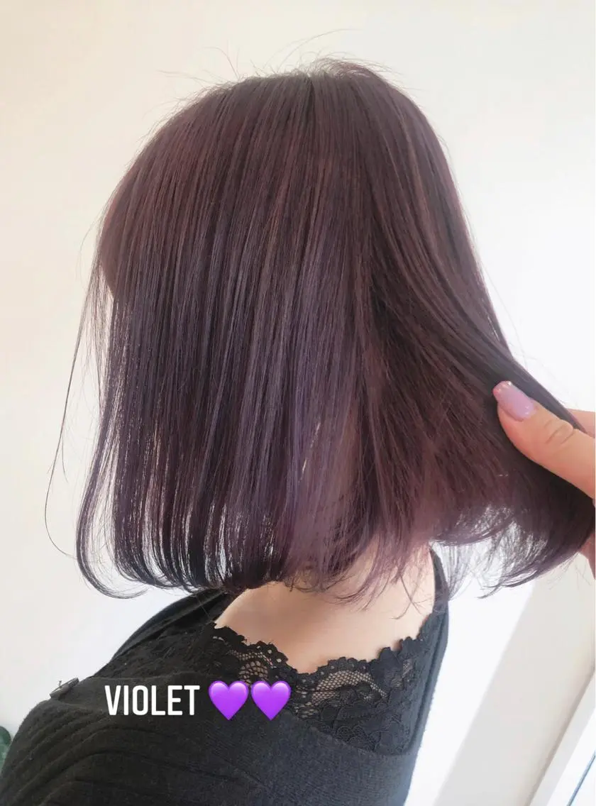 ミディアム カラー 透明感カラー バイオレットカラー ヘアカラー Rina のヘアスタイル