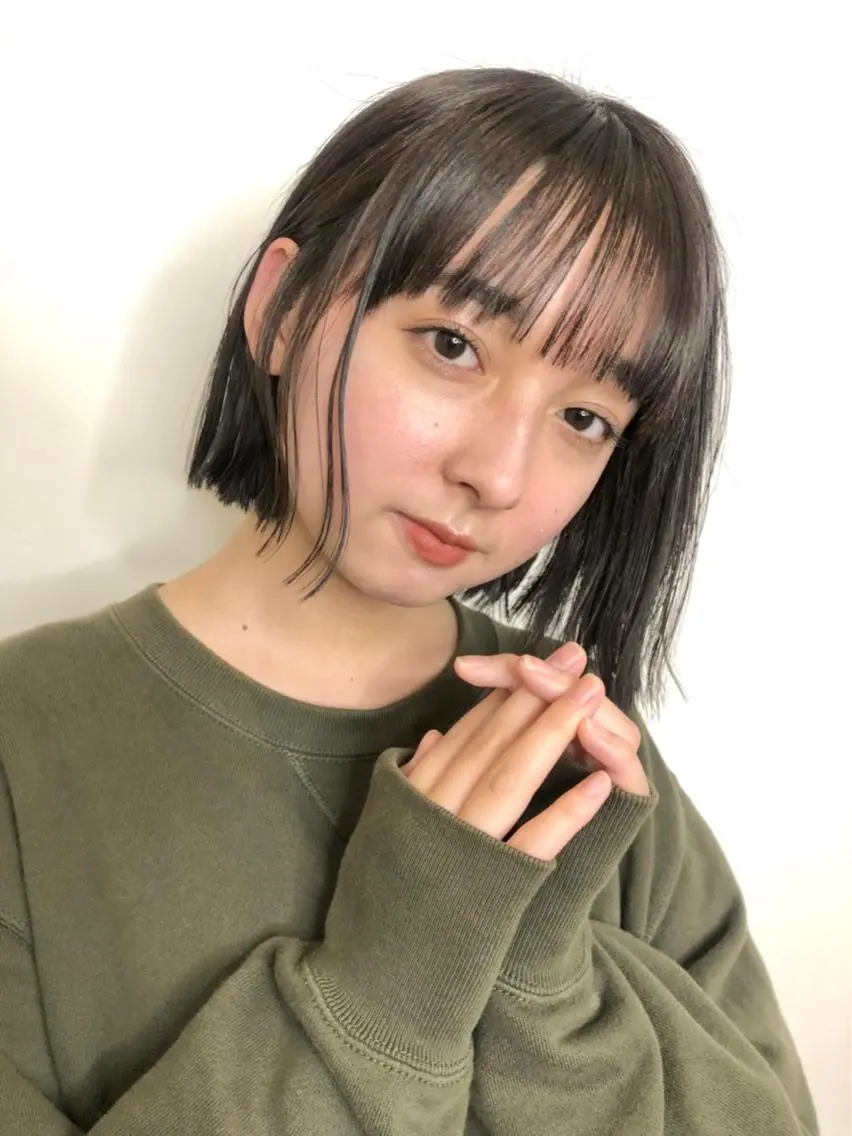 ショート ボブ カット ヘアカラー トリートメント ヘアセット ♡レイヤーボブ パーマ/うらら♡のヘアスタイル