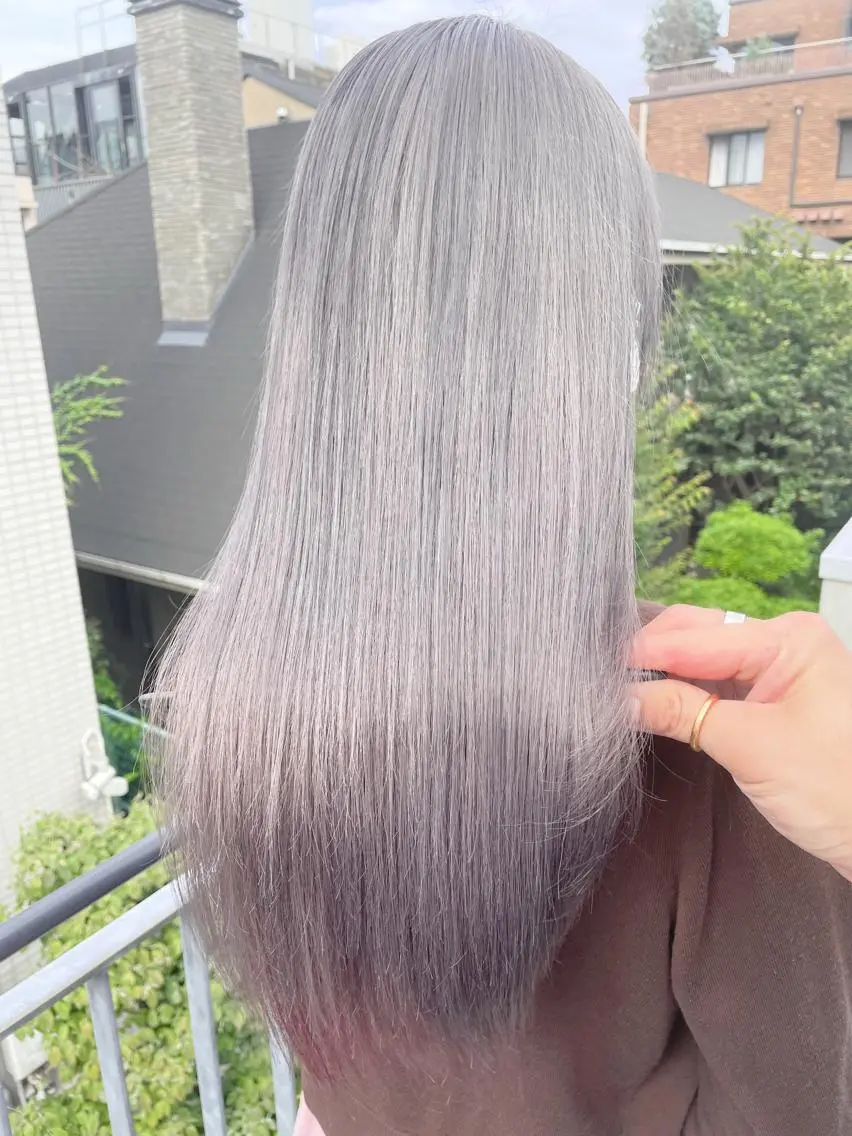 ロング カラー アクアカラー ブリーチ ケアブリーチ 髪質改善 縮毛矯正 ヘアカラー トリートメント ヘアセット LAS 代表 ナガカワ コウヘイのヘアスタイル