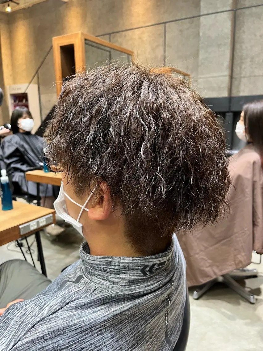 ショート カラー パーマ カット パーマ トリートメント ♱地雷カラー♱ウルフ ♱ 藍衣 ♱のヘアスタイル