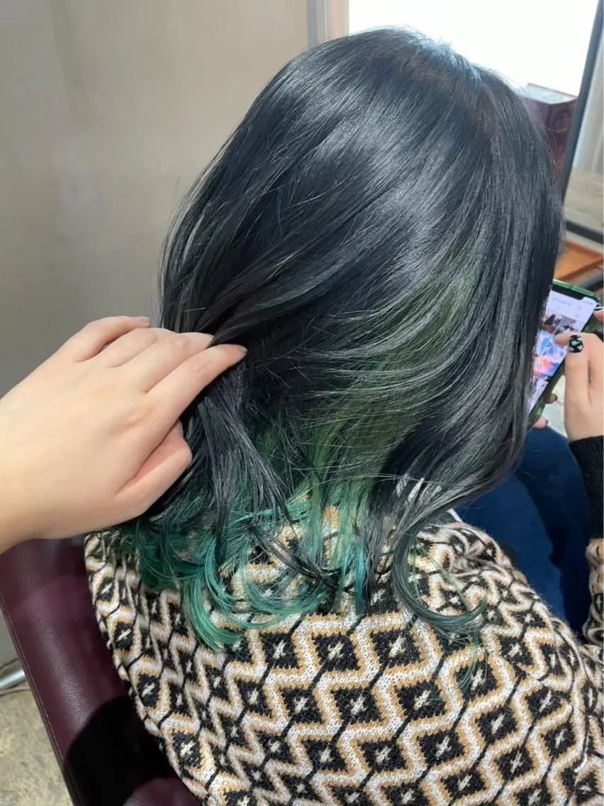ロング カラー インナーカラー トリートメント 🪼ボブ/ミニボブ レイヤーボブ🪼のヘアスタイル