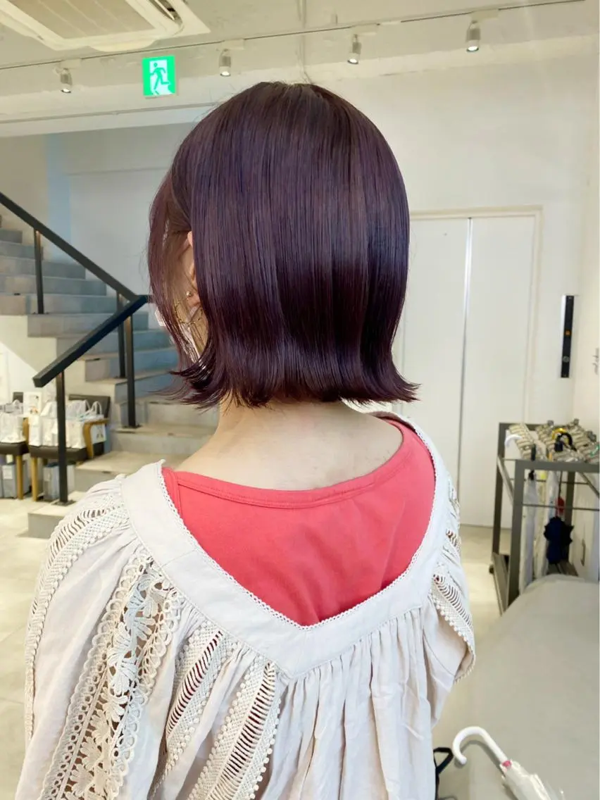 カラー ブリーチ ラベンダーカラー 顔周りカット/透明感 カラー✂️MEIのヘアスタイル