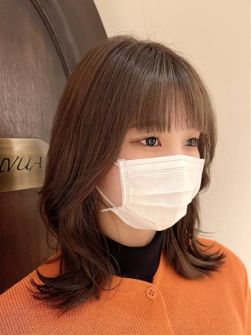 ミディアム くびれヘア レイヤーカット 🧡くびれヘア/前髪 顔周り🧡久原結衣のヘアスタイル