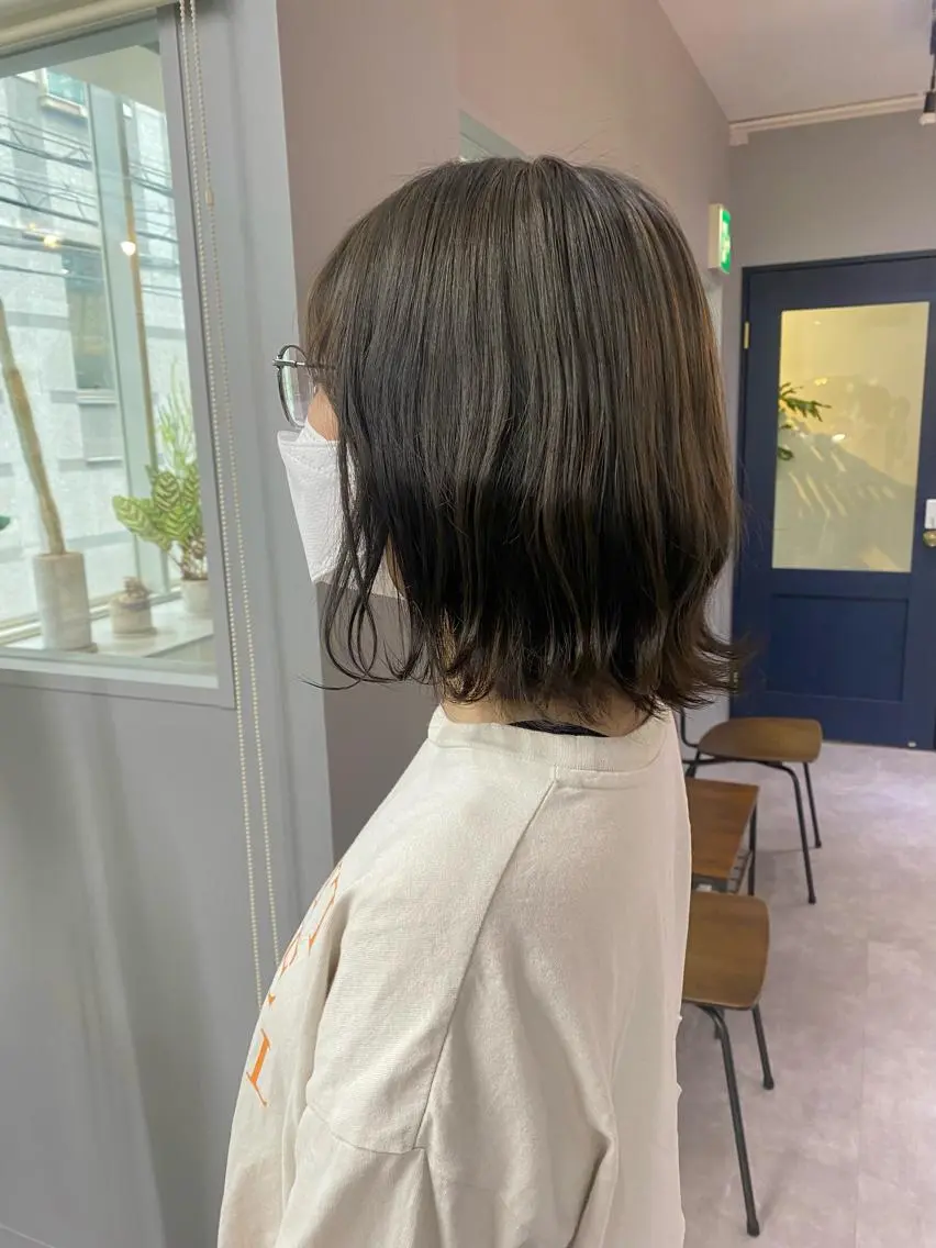 ミディアム カラー グレージュ ボブ きよはらちさき🍑 柔らかカラー🌱🫧のヘアスタイル
