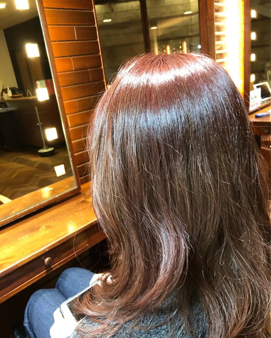 セミロング カラー アッシュ ピンクカラー ピンクアッシュ stylist YUTOのヘアスタイル
