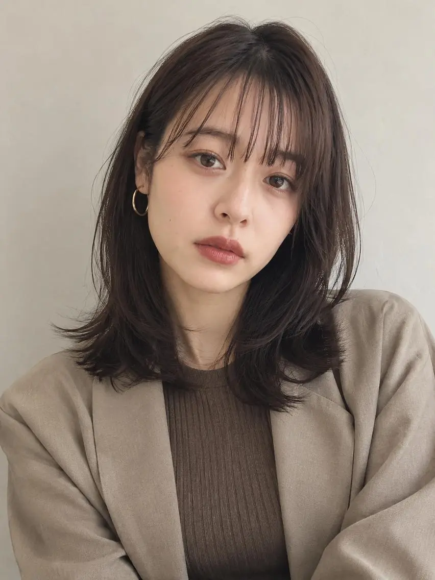 セミロング 韓国風カラー くせ毛 髪質改善 韓国風ヘア 縮毛矯正 カット トリートメント ヘッドスパ "オトナ髪”/ LAKA TOCCAのヘアスタイル