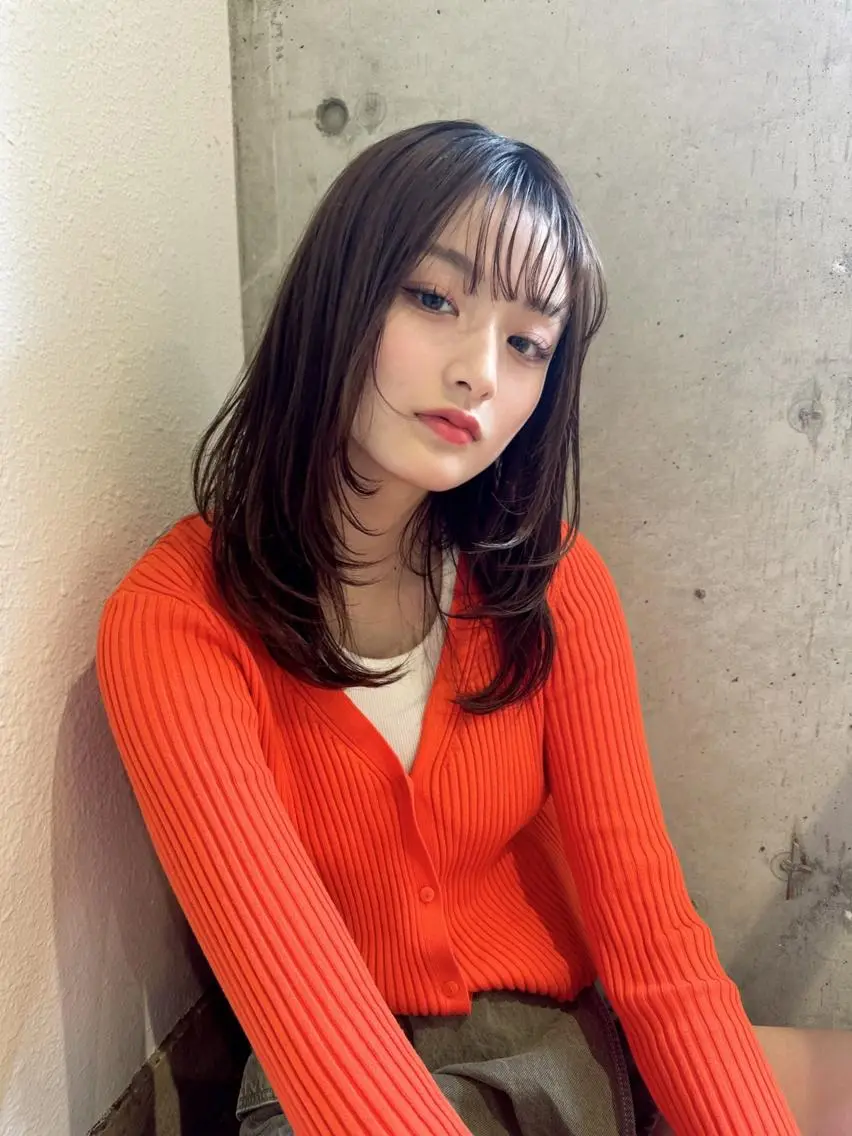ミディアム 難波/ヘアカラー 藤原育美のヘアスタイル
