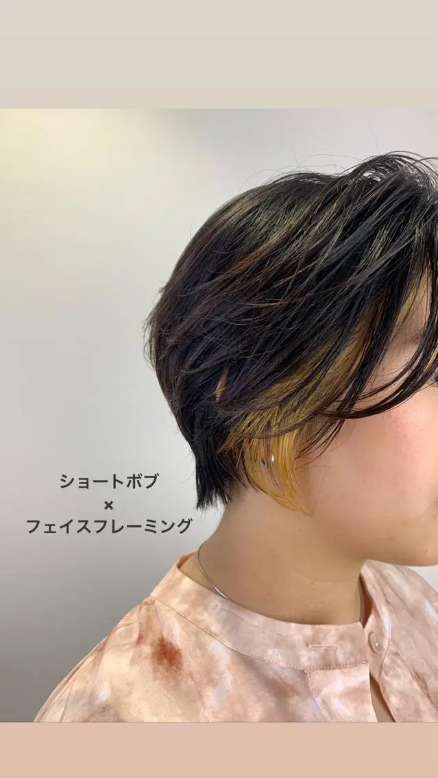 ショート カラー ショートボブ ミストバング フェイスフレーミング ボブ ショートヘア 【美髪を叶える】中谷 彰宏(アキ)のヘアスタイル