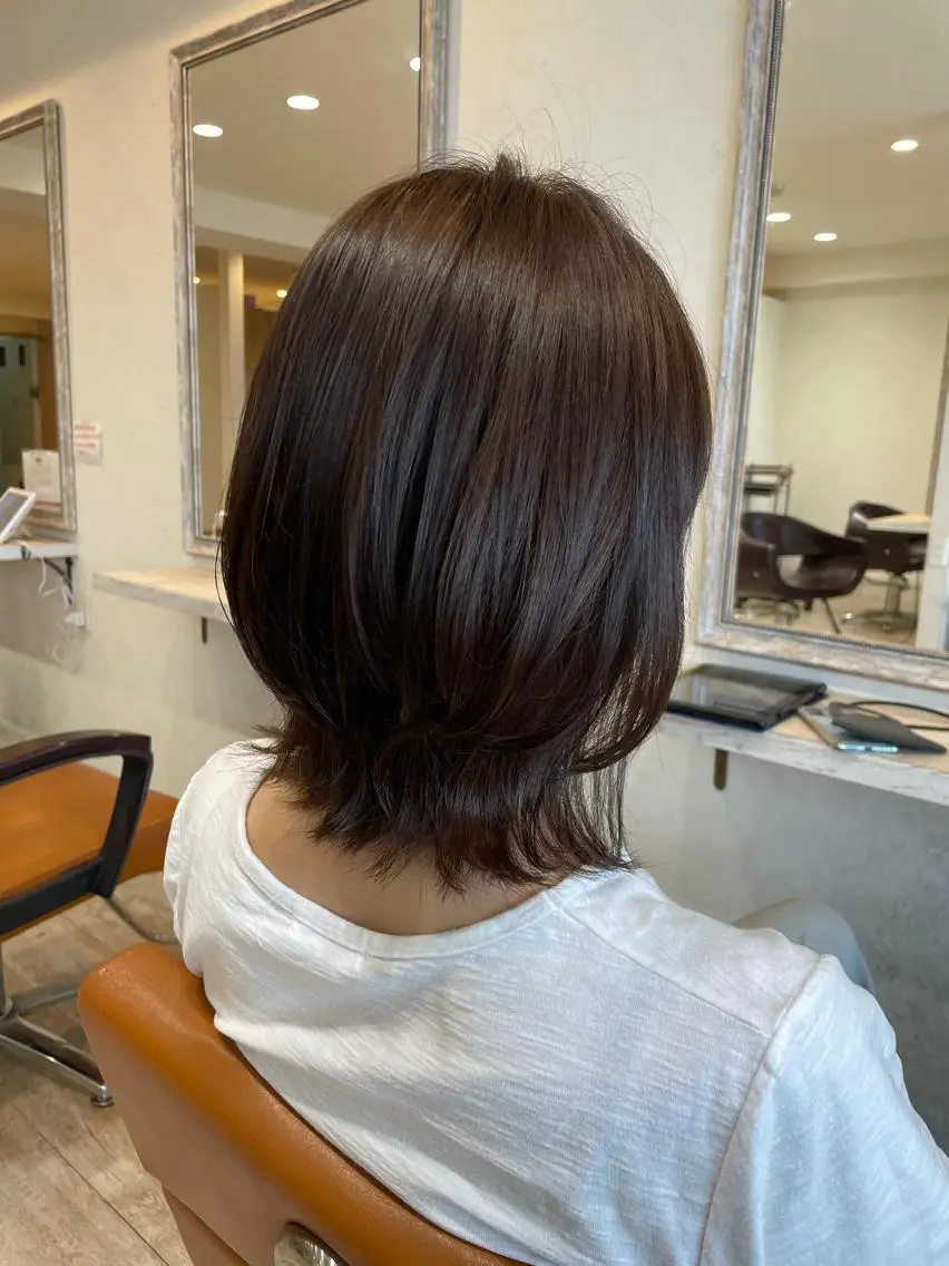 ミディアム カラー 小顔/似合わせカット 杉山莉菜のヘアスタイル