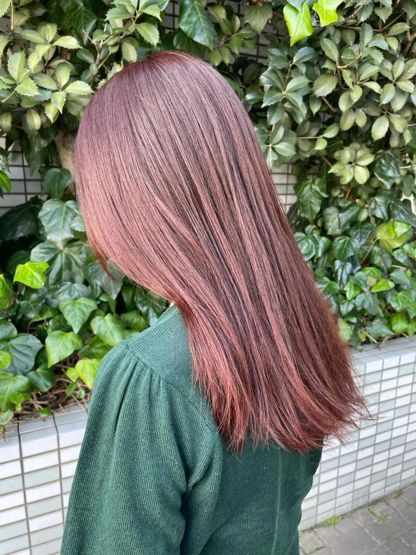 ミディアム カラー ブラウンカラー ピンクカラー ピンクブラウン カワシマ セイカのヘアスタイル