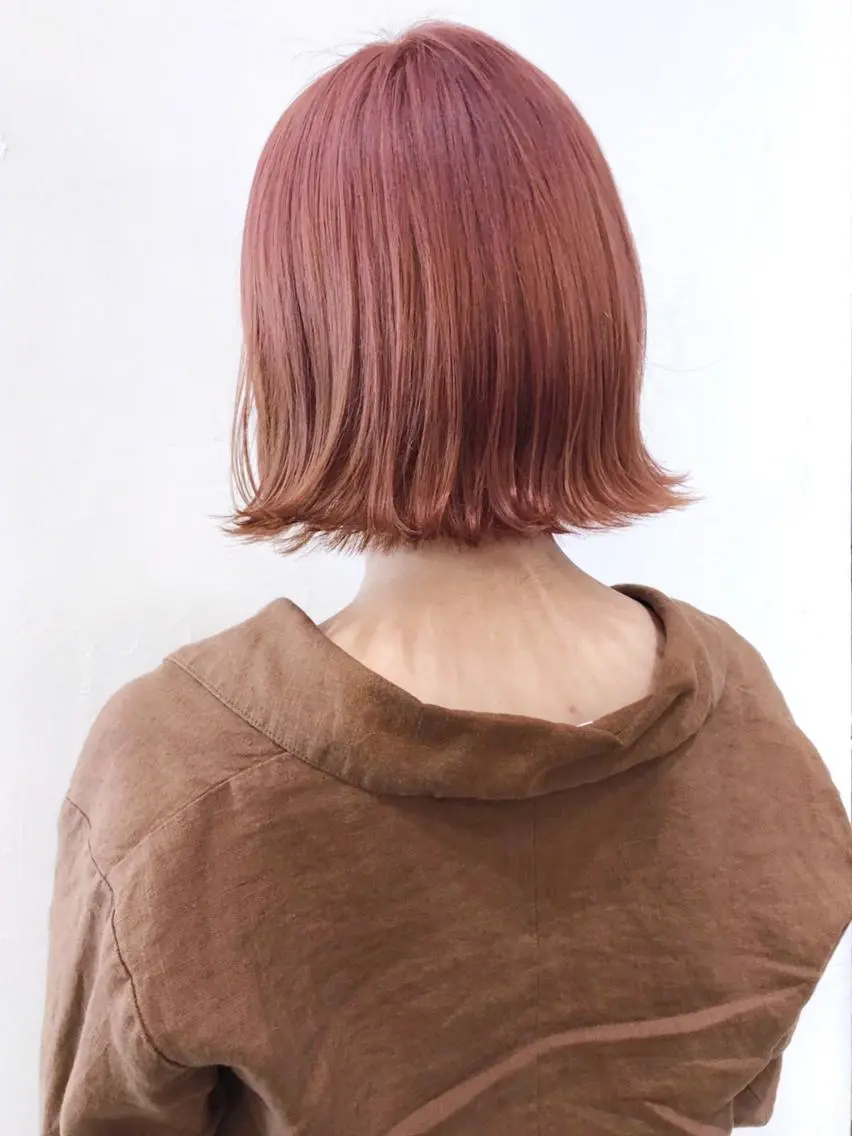 ミディアム カラー パーマ ヘアアレンジ ピンクカラー ITbyALBUM 中野店のヘアスタイル