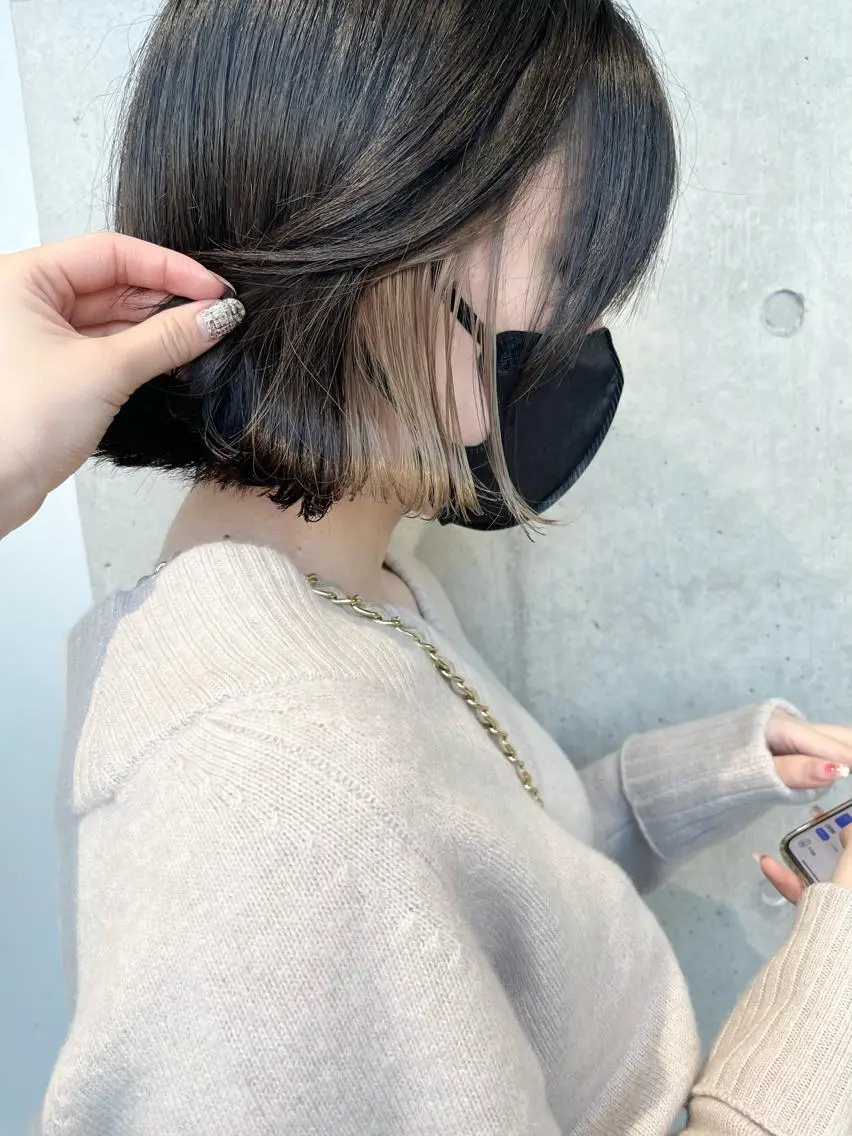ショート カラー カット ヘアカラー トリートメント 透明感/オリーブ/ グレージュ/YUKAのヘアスタイル