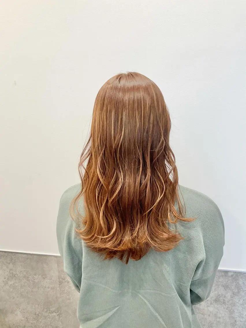 ロング カラー オレンジ ヘアカラー トリートメント ヘアセット yoshi ☆のヘアスタイル