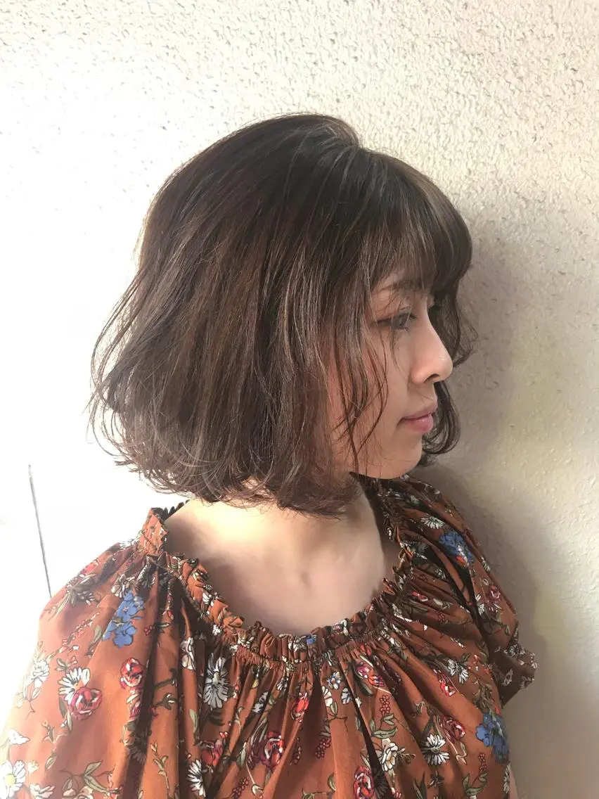 ミディアム カラー ベージュカラー ボブ 清水　ちひろ ✄トップスタイリストのヘアスタイル